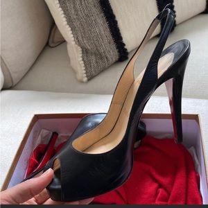 Authentic Christian Louboutin Black Sling back pumps size 8